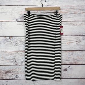 Vince Camuto Black & White Striped Stretch Skirt